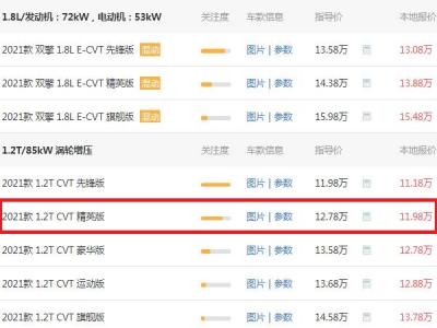 卡罗拉价格最低报价 卡罗拉报价0.8万后12.86万（指导价：11.98）